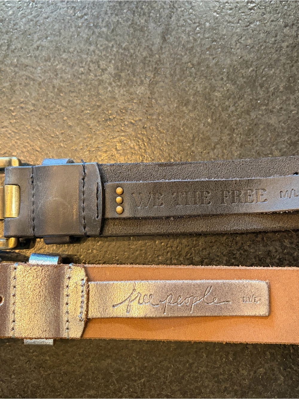 Free People belts size M/L Studded Silver Leather Belt and Brown belt - Picture 4 of 7